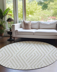 Addison Rugs Geometric Ivory Washable Indoor-Outdoor Rug