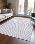 Addison Rugs Geometric Lavender Washable Indoor-Outdoor Rug
