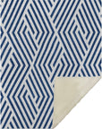 Geometric Navy Washable Indoor-Outdoor Rug
