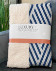 Geometric Navy Washable Indoor-Outdoor Rug