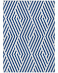Geometric Navy Washable Indoor-Outdoor Rug