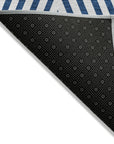 Geometric Navy Washable Indoor-Outdoor Rug