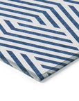 Geometric Navy Washable Indoor-Outdoor Rug