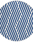 Geometric Navy Washable Indoor-Outdoor Rug