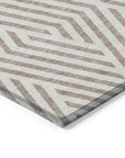 Addison Rugs Geometric Taupe Washable Indoor-Outdoor Rug