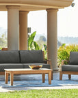 HiTeak Grande Teak Patio Deep Sofa Set with Sunbrella 4PC
