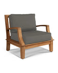 HiTeak Grande Teak Patio Deep Sofa Set with Sunbrella 4PC