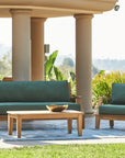 HiTeak Grande Teak Patio Deep Sofa Set with Sunbrella 4PC
