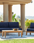 HiTeak Grande Teak Patio Deep Sofa Set with Sunbrella 4PC
