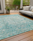 Addison Rugs Haelas Teal Washable Indoor-Outdoor Rug