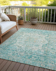 Addison Rugs Haelas Teal Washable Indoor-Outdoor Rug