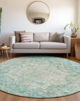 Addison Rugs Haelas Teal Washable Indoor-Outdoor Rug