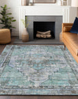 Addison Rugs Haeleth Teal Washable Indoor-Outdoor Rug