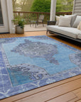 Addison Rugs Haelion Blue Washable Indoor-Outdoor Rug