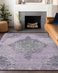 Addison Rugs Haelion Plum Washable Indoor-Outdoor Rug