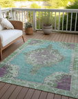 Addison Rugs Haelion Teal Washable Indoor-Outdoor Rug