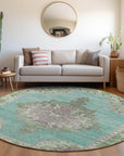 Addison Rugs Haelion Teal Washable Indoor-Outdoor Rug