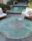 Addison Rugs Haelion Teal Washable Indoor-Outdoor Rug