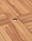 HiTeak Hamilton Square Teak Outdoor Dining Table Umbrella Hole