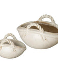 Emissary Handle Basket Oval Ceramic Planter