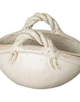 Emissary Handle Basket Oval Ceramic Planter