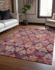 LOOMLAN Rugs Helissa Orange Washable Indoor-Outdoor Rug