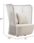 Zuo Modern Hudu Olefin Fabric Outdoor Accent Chair