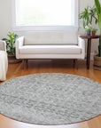 Irior Gray Washable Indoor-Outdoor Rug