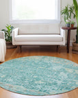 Addison Rugs Jaelara Teal Washable Indoor-Outdoor Rug