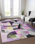 Addison Rugs Jaelira Purple Washable Indoor-Outdoor Rug