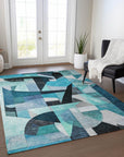 Addison Rugs Jaelira Teal Washable Indoor-Outdoor Rug