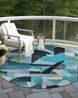Addison Rugs Jaelira Teal Washable Indoor-Outdoor Rug