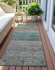 LOOMLAN Rugs Julissara Teal Washable Indoor-Outdoor Rug