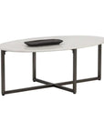 Kiara Marble Top Oval Outdoor Coffee Table-Outdoor Coffee Tables-SUNPAN-LOOMLAN
