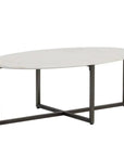 Kiara Marble Top Oval Outdoor Coffee Table-Outdoor Coffee Tables-SUNPAN-LOOMLAN
