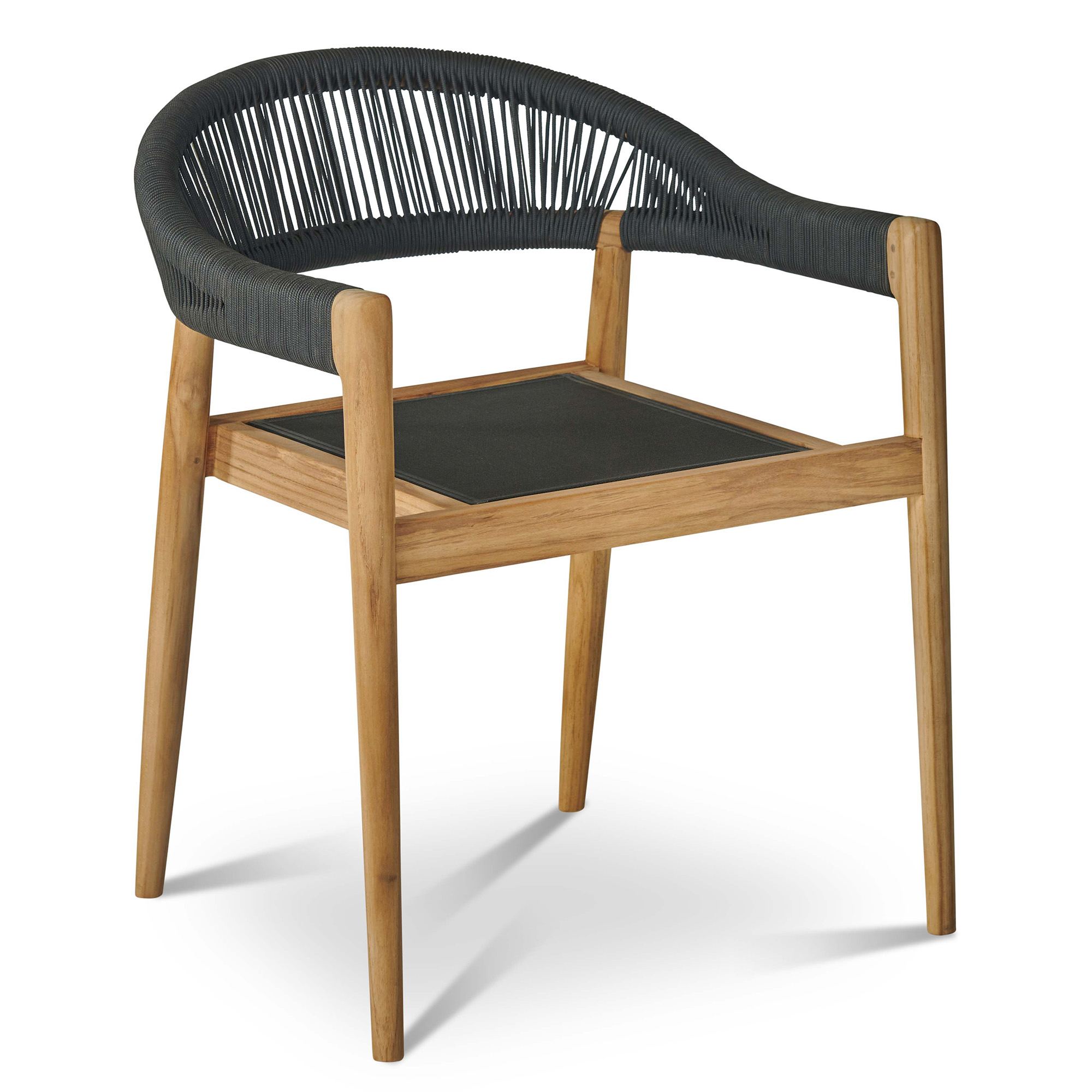 Klint 7-Piece Rectangular Teak Outdoor Dining Set with Stacking Armchairs