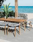 HiTeak Klint Teak Stackable Rope Patio Dining Armchair 4PC