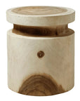 Kofi Natural Suar Wooden Outdoor Stool-Garden Stools-Artesia-LOOMLAN
