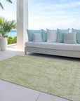 LOOMLAN Rugs Krymera Green Washable Indoor-Outdoor Rug