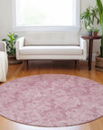 LOOMLAN Rugs Krymera Pink Washable Indoor-Outdoor Rug