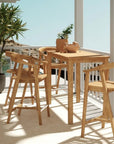 HiTeak La Costa Patio Barrel Back Counter Height Armchair