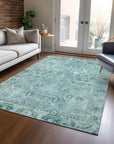 Addison Rugs Laeel Blue Washable Indoor-Outdoor Rug