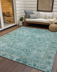 Addison Rugs Laeel Blue Washable Indoor-Outdoor Rug
