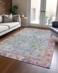 Addison Rugs Laeel Seafoam Washable Indoor-Outdoor Rug