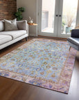 Addison Rugs Laeel Seafoam Washable Indoor-Outdoor Rug