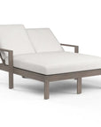Laguna Sunbrella Outdoor Double Chaise Lounge-Outdoor Chaises-Sunset West-Canvas Flax-LOOMLAN