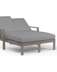 Laguna Sunbrella Outdoor Double Chaise Lounge-Outdoor Chaises-Sunset West-Canvas Granite-LOOMLAN