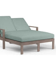 Laguna Sunbrella Outdoor Double Chaise Lounge-Outdoor Chaises-Sunset West-Cast Mist-LOOMLAN