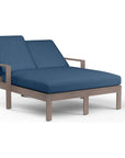Laguna Sunbrella Outdoor Double Chaise Lounge-Outdoor Chaises-Sunset West-Spectrum Indigo-LOOMLAN