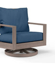 Laguna Sunbrella Swivel Outdoor Club Rocker-Outdoor Accent Chairs-Sunset West-Spectrum Indigo-LOOMLAN